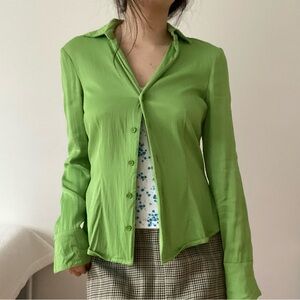 & other stories green button up blouse